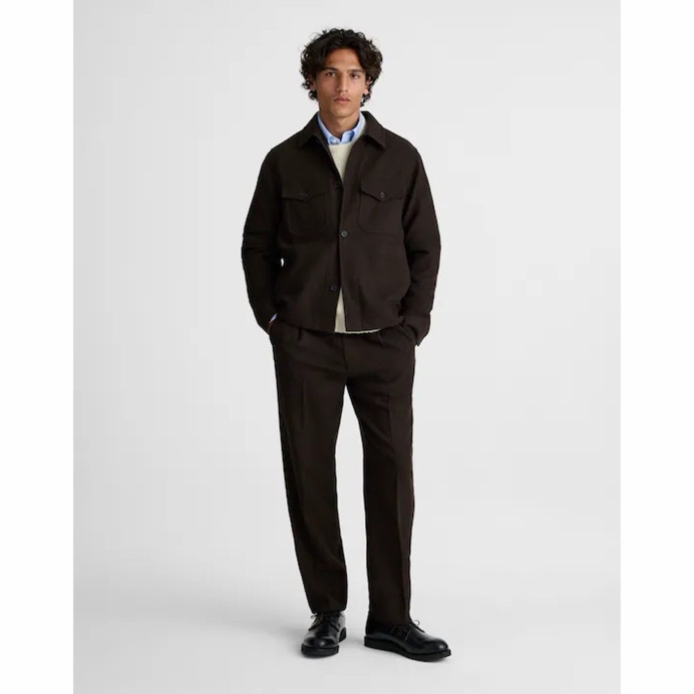 NWT! Madewell - Patch-Pocket Shirt-Jacket in Wool Blend - Chocolate - Small